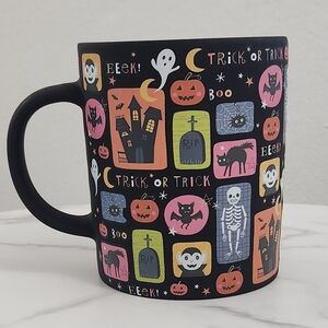 Fig & Fern Spooktacular Fun Halloween Themed Black Mug With Colorful Designs